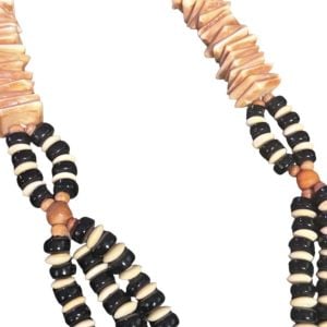 1970’s Bohemian Multi Strand Beaded Necklace in Stone, Glass, Etc, Heavt, 11.5” - Fashionconservatory.com