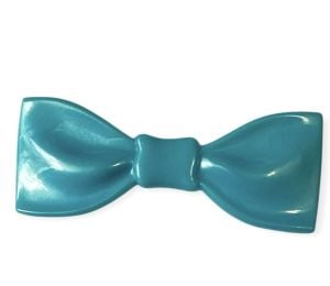 Vintage Mod Baby Blue French Bow Barrette, Hair Clip, Made in France, Deadstock - Fashionconservatory.com