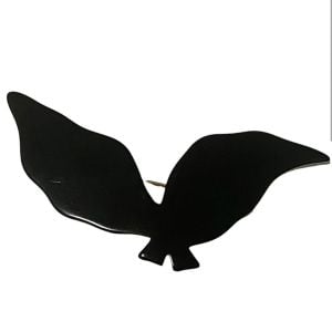 Vintage 1970’s Abstract Black Bird Barrette, Deadstock