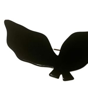 Vintage 1970’s Abstract Black Bird Barrette, Deadstock - Fashionconservatory.com