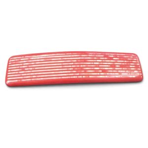 1980’s Vintage XL French Hair Clip in Red with Pearlescant Stripes, 4”, Unworn