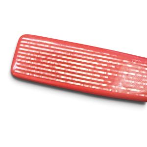 1980’s Vintage XL French Hair Clip in Red with Pearlescant Stripes, 4”, Unworn - Fashionconservatory.com