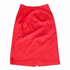1980’s Vintage Bright Red Pencil Skirt, Above Knee Length, 26” Waist, Bombshell!