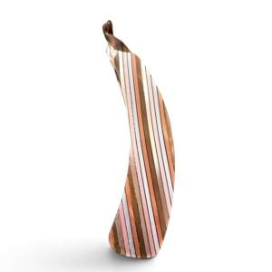 Vintage French Mini Banana Clip in Pearlescant Earthtone  Stripes, 4”, Unworn