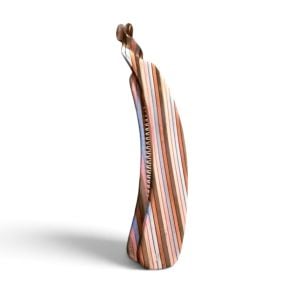 Vintage French Mini Banana Clip in Pearlescant Earthtone  Stripes, 4”, Unworn - Fashionconservatory.com