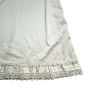 Vintage Cream Half Slip With Lace and Satin Ribbon Trim, Medium Slip Skirt - Fashionconservatory.com