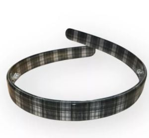 Vintage Blue Plaid French Headband, Deadstock, Signed France Luxe, 1980’s