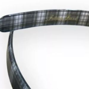 Vintage Blue Plaid French Headband, Deadstock, Signed France Luxe, 1980’s - Fashionconservatory.com