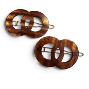 1970’s Mod Style French Barrettes in Tortoiseshell, One Pair, Deadstock Unworn - Fashionconservatory.com