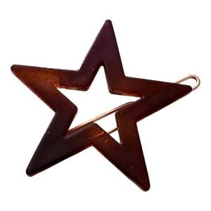 Vintage French Star Barrette Hair Clip in Brow w/ Wire Clasp, Deadstock Unworn - Fashionconservatory.com