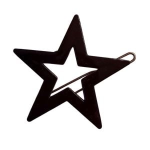 Vintage French Star Barrette Hair Clip in Black w/ Wire Clasp, Deadstock Unworn - Fashionconservatory.com