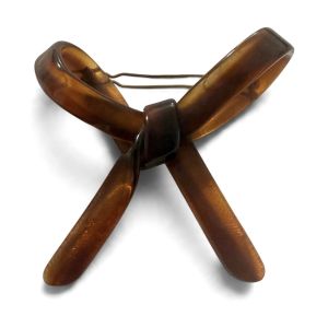 Vintage Mod French Barrette in the Shape of a 3D Bow, Tortoiseshell Hair Clip - Fashionconservatory.com