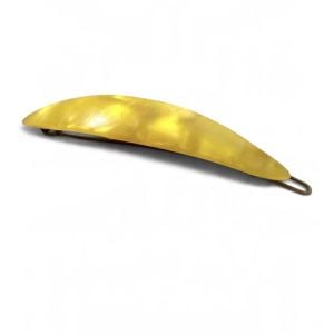 Vintage French Bar Bartette in Pearly Yellow, Angular Shape, 3” Long, Unworn - Fashionconservatory.com