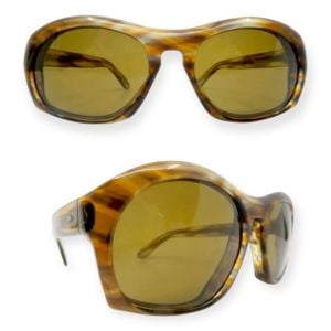 Vintage 1970’s CEMO Thick Oversized Sunglasses w Keyhole bridge, Made in Germany - Fashionconservatory.com