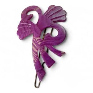 Vintage Abstract French Barrette in Purple, Whimsical, Deadstock Hair Clip - Fashionconservatory.com