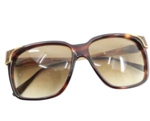 Emmanuelle Khanh PARIS Sunglasses, Tortoiseshell w/ Gold Detail, Made in France - Fashionconservatory.com