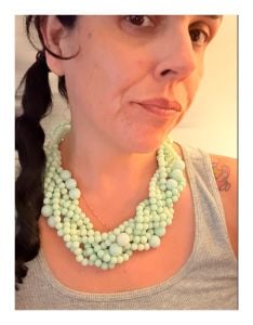 Vintage Mint Green Multi Strand Lucite Beaded Necklace 18”, Mod Style 60’s - Fashionconservatory.com