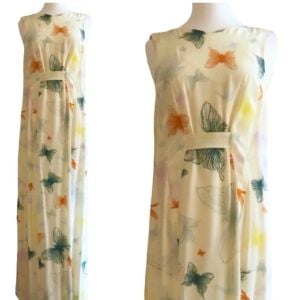 Y2K CACHAREL Floral Open Back Sleeveless Maxi Dress, Silk, Italy Sz 40, US 4 - Fashionconservatory.com