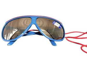 CEBE France Blue Aviators with Attached Red Neck Strap, Deadstock, NWT - Fashionconservatory.com