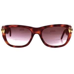 Emmanuele Khanh 119 Sunglasses in Genuine Lizard Color/Tortoiseshell & Gold, HTF - Fashionconservatory.com