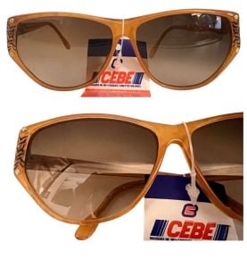 1990’s CEBE France Angular Sunglasses Mod 931, Brown & Black, Unisex and NWT