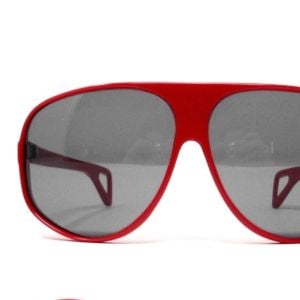 1970’s Vintage Aviator Style Sunglasses in Red, Made in France, Deadstock - Fashionconservatory.com