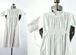 Edwardian christening gown white cotton