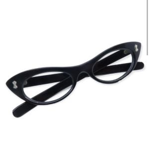 Fabulous 1950’s French Extreme Cateye Eyeglasses in Black, Made in France  - Fashionconservatory.com