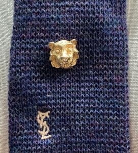 70s 80s Gold 3d Leo Lion Head Tie Pin Tie Tack - Fashionconservatory.com