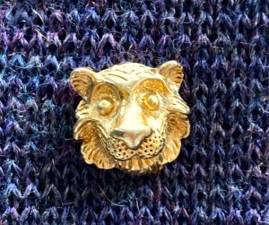 70s 80s Gold 3d Leo Lion Head Tie Pin Tie Tack