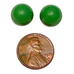 1980’s Vintage Vibrant Green Stud Button Earrings for Pierced Ears, 1950’s Look - Fashionconservatory.com