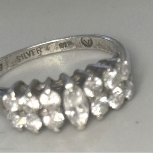 Vintage Brilliant Cubic Zirconia Anniversary Ring in 925 Sterling Silver, 5.75 - Fashionconservatory.com