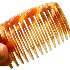 1950’s Vintage Tortoiseshell French Hair Comb w/ Rhinestones, Deadstock