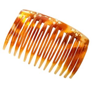 1950’s Vintage Tortoiseshell French Hair Comb w/ Rhinestones, Deadstock - Fashionconservatory.com
