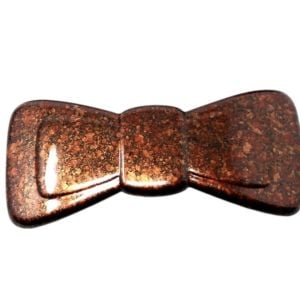 1970’s Large French Bow Barrette, Shimmery Brown / Copper, Made in France, 3.5”