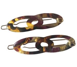 Devisage Lux Vintage French Barrettes circa 1980’s, Handmade in Paris, Last Pair