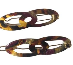 Devisage Lux Vintage French Barrettes circa 1980’s, Handmade in Paris, Last Pair - Fashionconservatory.com