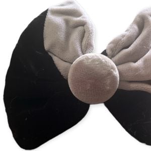 Luxury Velvet Lilac & Black Velvet French Hair Clip, Vintage Hair Bow, XL, NOS - Fashionconservatory.com