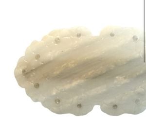 Extra Large 1970’s French Barrette Hair Clip, Pearlescent White with Rhinestones - Fashionconservatory.com