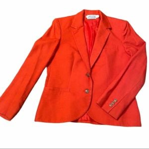 1970’s Vintage The Villager Red Tailored Blazer w Functional Front Pockets Small