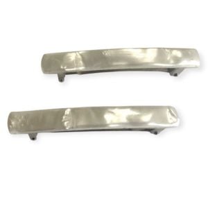 1970’s Mother of Pearl French Hair Clips Pearlescent White Barrettes, Deadstock