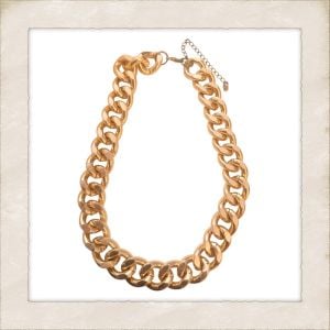 1980’s Vintage Gold Thick Chain Bold Statement Necklace, 17” 