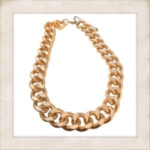 1980’s Vintage Gold Thick Chain Bold Statement Necklace, 17”  - Fashionconservatory.com