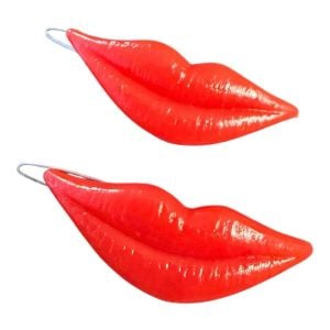 1980’s Vintage Red Lip Barrettes with Wire Clasps,  Kitchy Hair Clips, Deadstock - Fashionconservatory.com