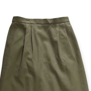 Utilitarian 1980’s Vintage Olive Army Green Wool Pencil Skirt w/pockets, 26-29” - Fashionconservatory.com
