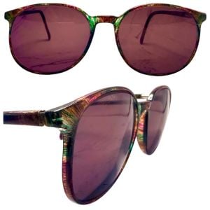 Vintage Lamy France Sunglasses, Oval Shaped in Jewel Tones, Made in France