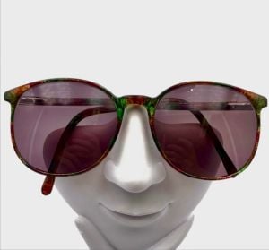 Vintage Lamy France Sunglasses, Oval Shaped in Jewel Tones, Made in France - Fashionconservatory.com