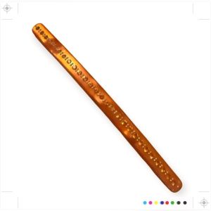 GLAM 1970’s Pearlescent Orange Slim French Bar Barrette w/ Rhinestones, 4” Long - Fashionconservatory.com