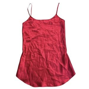 1990’s Vintage Sexy Chemise in Lipstick Siren Red with Spaghetti Straps, Small or Medium, Slip Dress