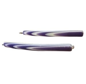 1970’s Vintage Purple & White Thick Plastic Bobby Pins, Retro Design